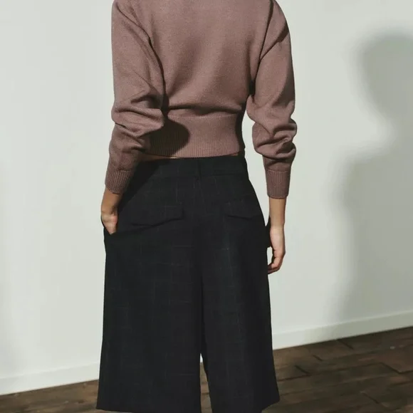 Zara cropped brown / taupe Sweater jumper - Picture 3 of 6